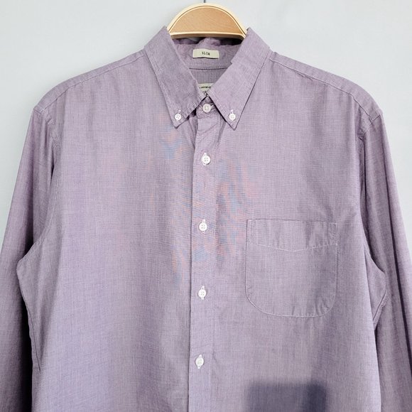 J. Crew Slim Oxford Long Sleeve Button-down Dress Shirt Light Purple Mens Medium - Picture 4 of 8
